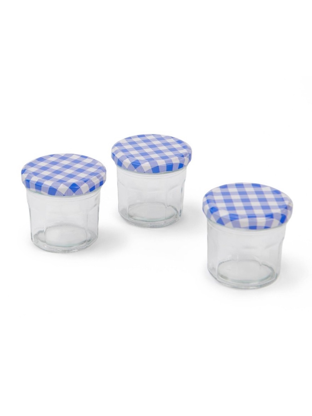 Set of 3 Small Glass Jars with Blue Gingham Lids Target Bullseye Playground